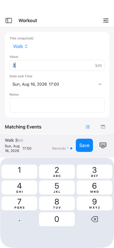 for workout logs
