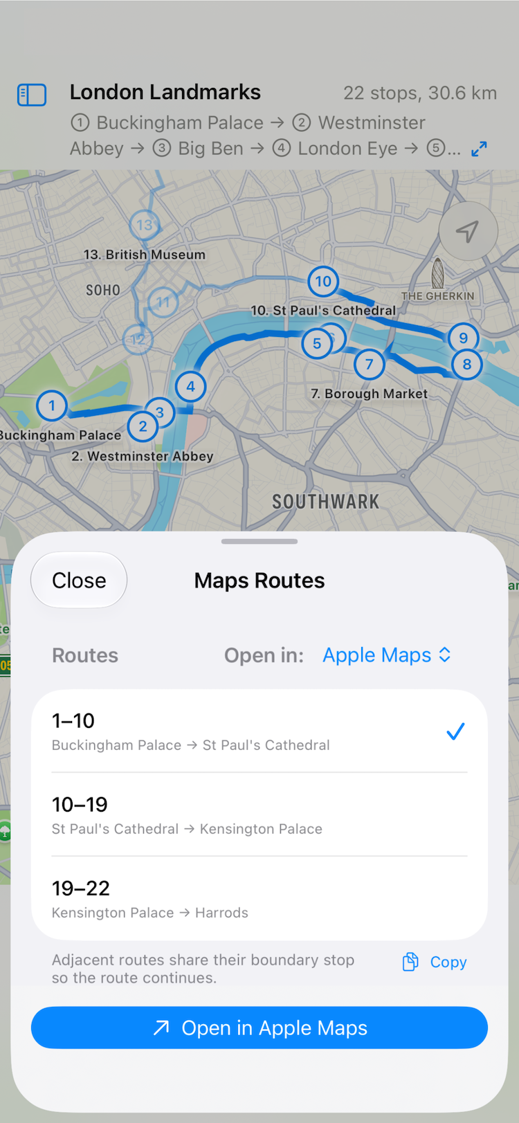 to maps app