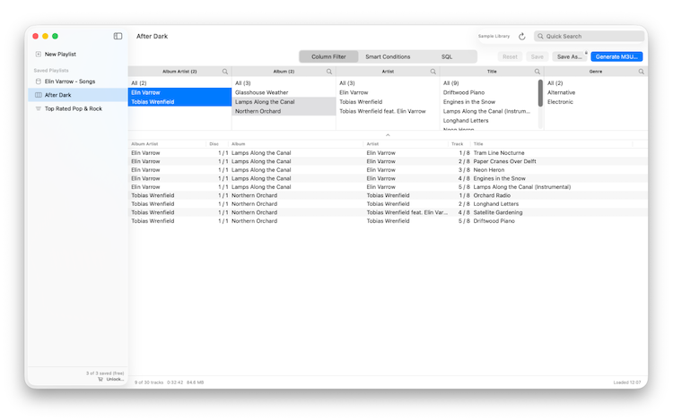 Filter with Column Filter UI