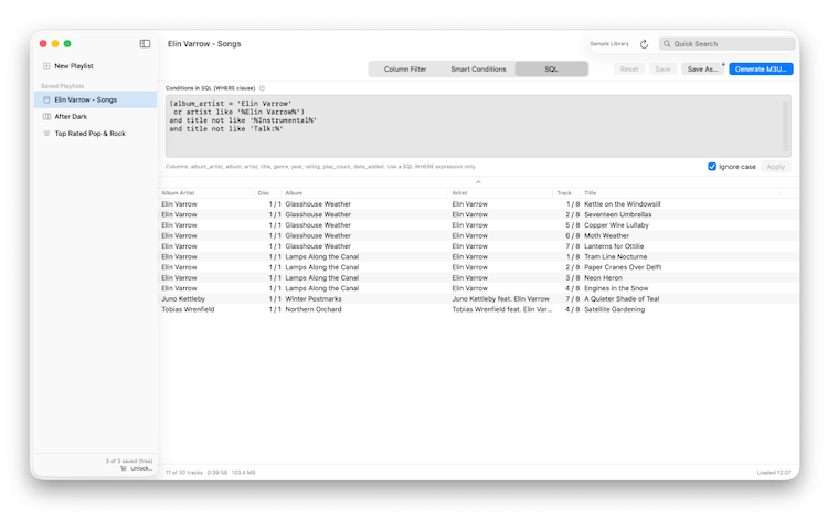 Filter with SQL
