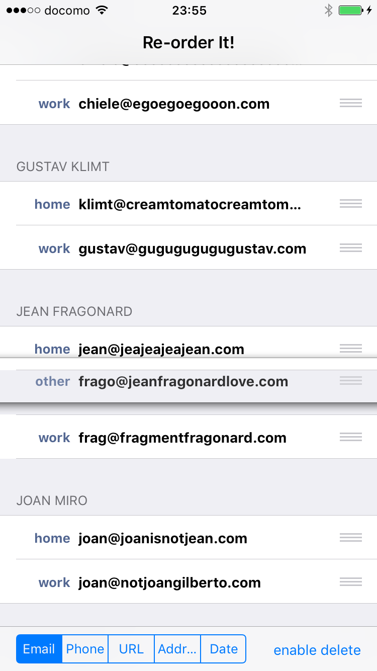 Reordering addresses