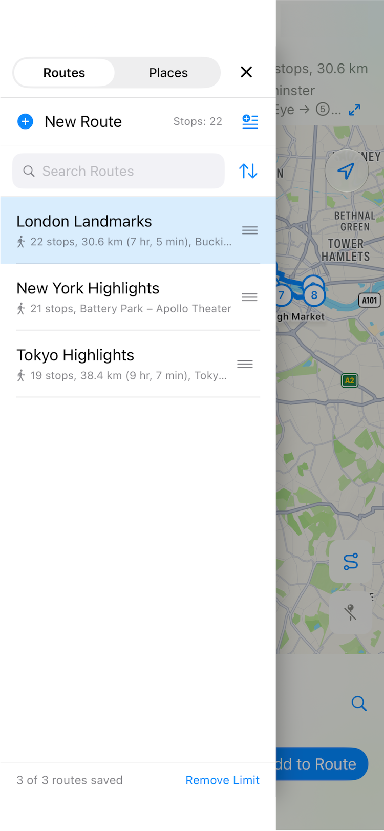 route list